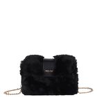 Girls Black Faux Fur Handbag ( 21cm ), 3, hi-res