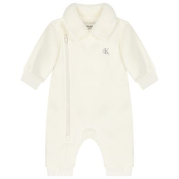 Ivory Logo Sherpa Fleece Snowsuit