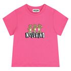 Younger Girls Pink & White Teddy Bear Shorts Set, 5, hi-res