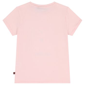 Girls Pink Teddy Bear Logo T-Shirt