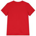 Boys Red Teddy Bear Logo T-Shirt, 3, hi-res