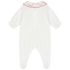 Baby Girls White & Pink Babygrow, 1, hi-res