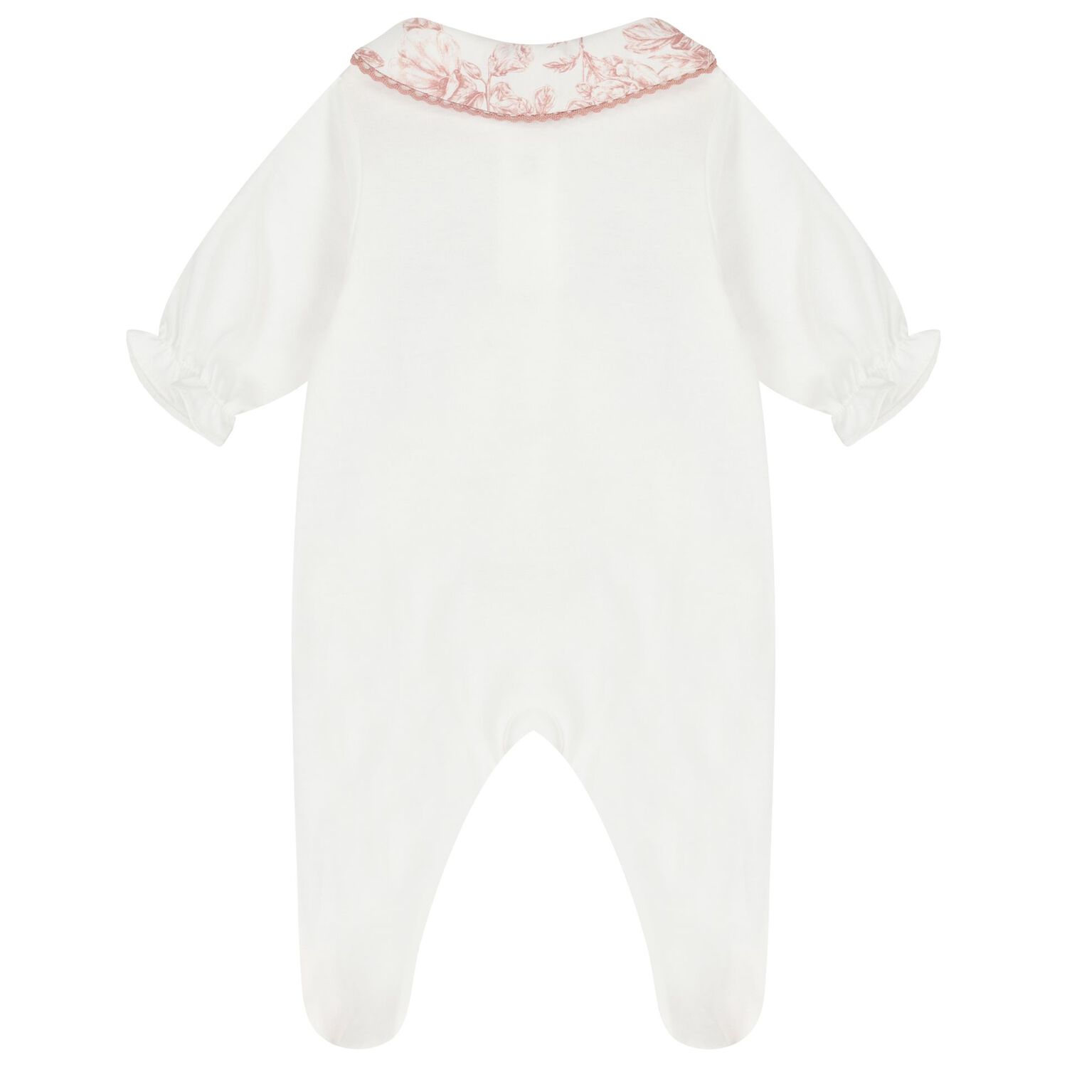 Baby Girls White & Pink Babygrow, 1, hi-res