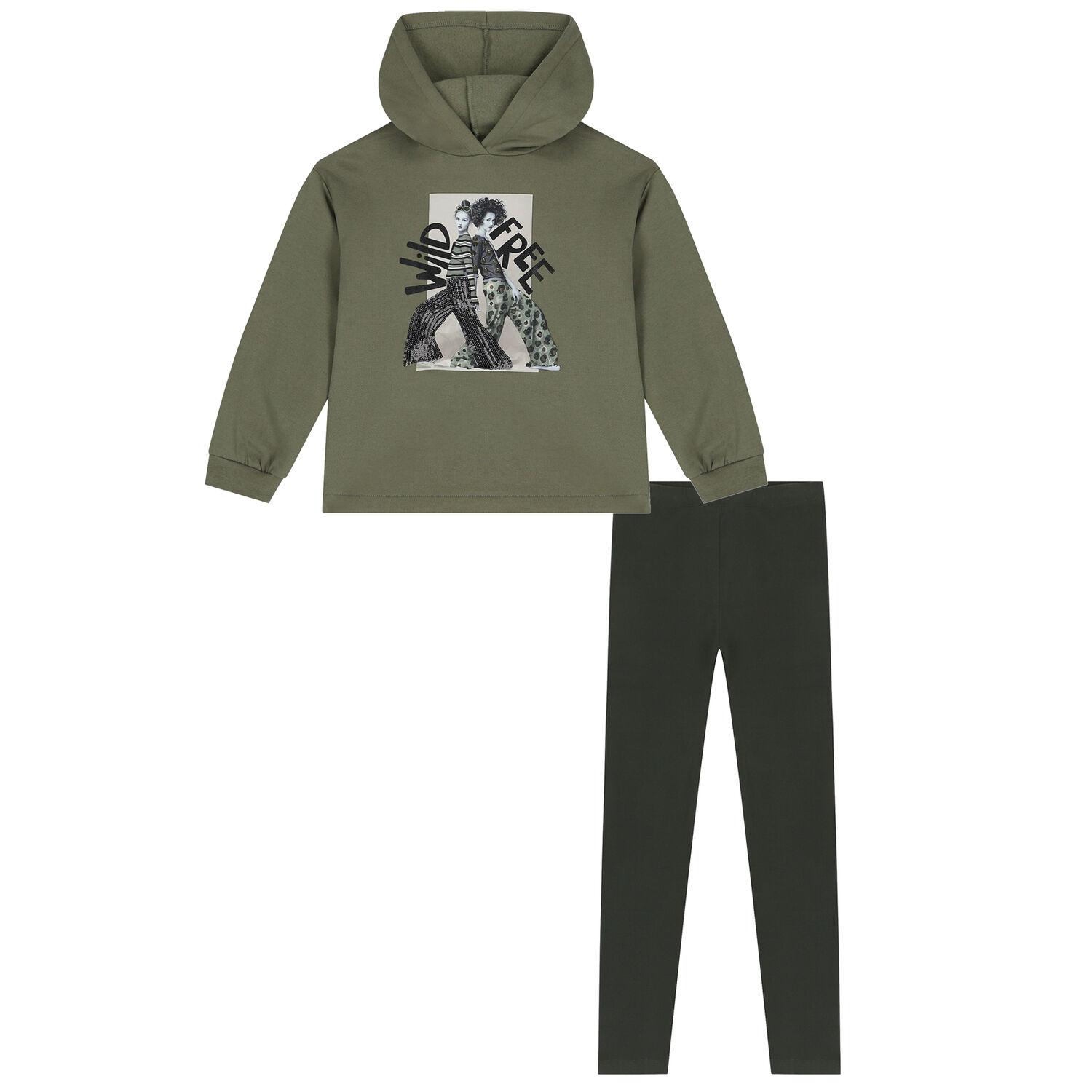 Girls Green Leggings Set, 1, hi-res image number null