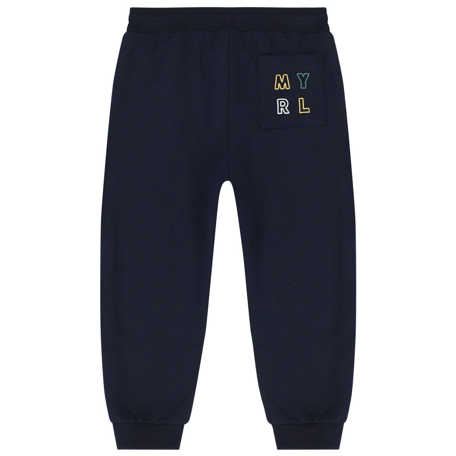 Younger Boys Navy Blue, Grey & Yellow 3 Piece Tracksuit Set, 1, hi-res image number null