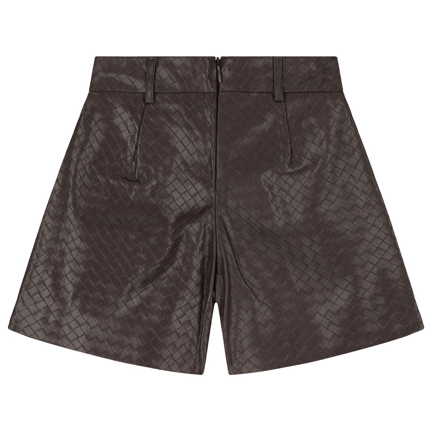 Girls Brown Faux Leather Shorts, 1, hi-res