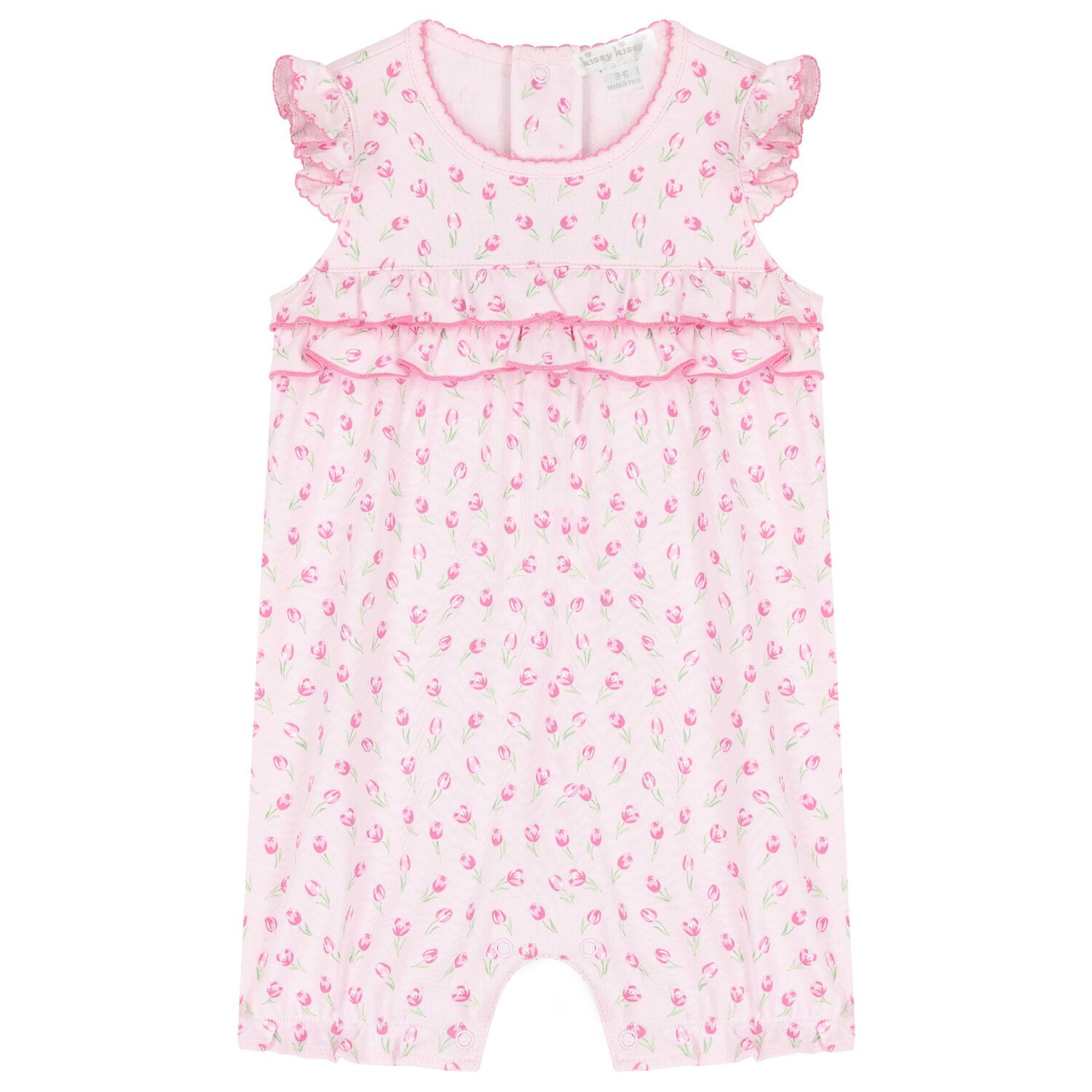 Baby Girls Pink Tulip Blossoms Rompers, 1, hi-res image number null