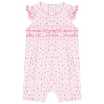 Baby Girls Pink Tulip Blossoms Rompers