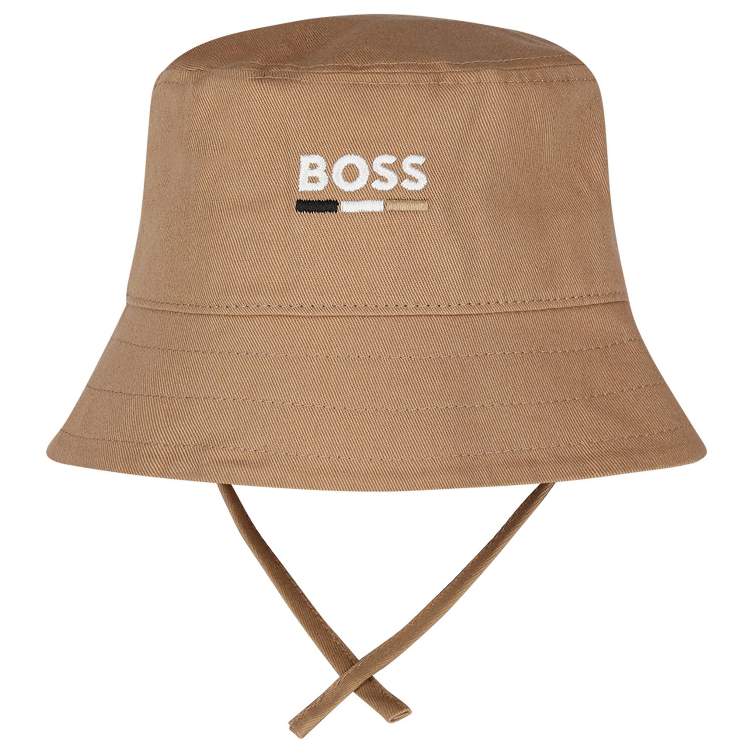 Baby Boys Beige Logo Hat, 1, hi-res