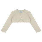 Younger Girls Beige Cardigan, 1, hi-res