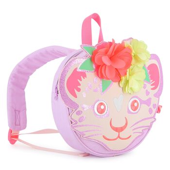 Younger Girls Pink & Lilac Cheetah Backpack