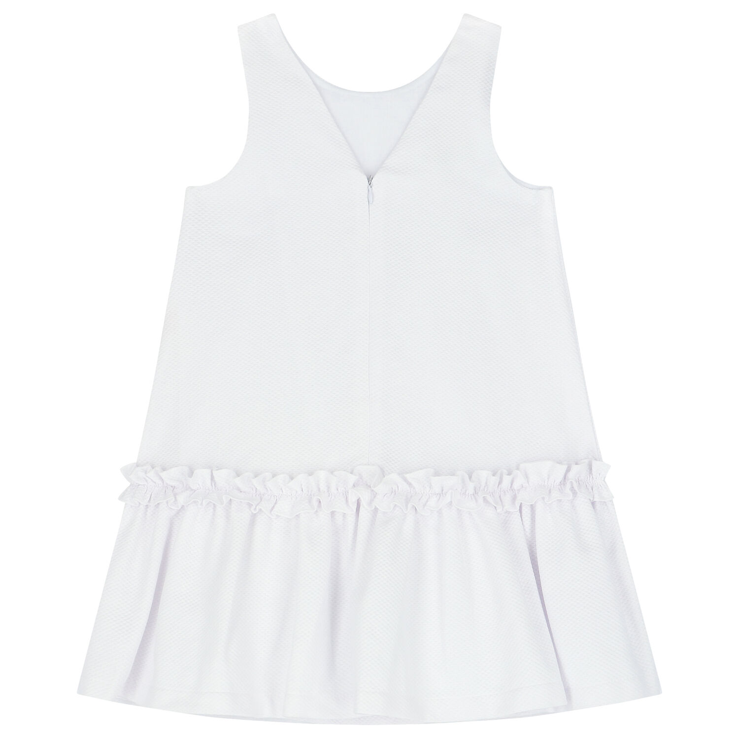 Girls White Floral Bag Dress, 1, hi-res