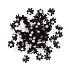 Girls Black Daisy Hair Clip, 1, hi-res