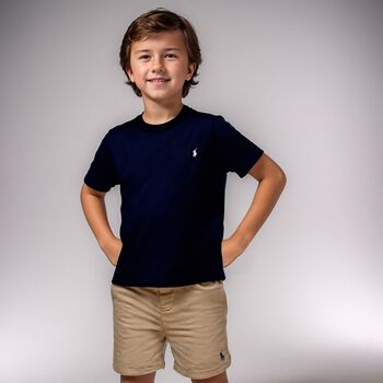 Boys Beige Logo Shorts