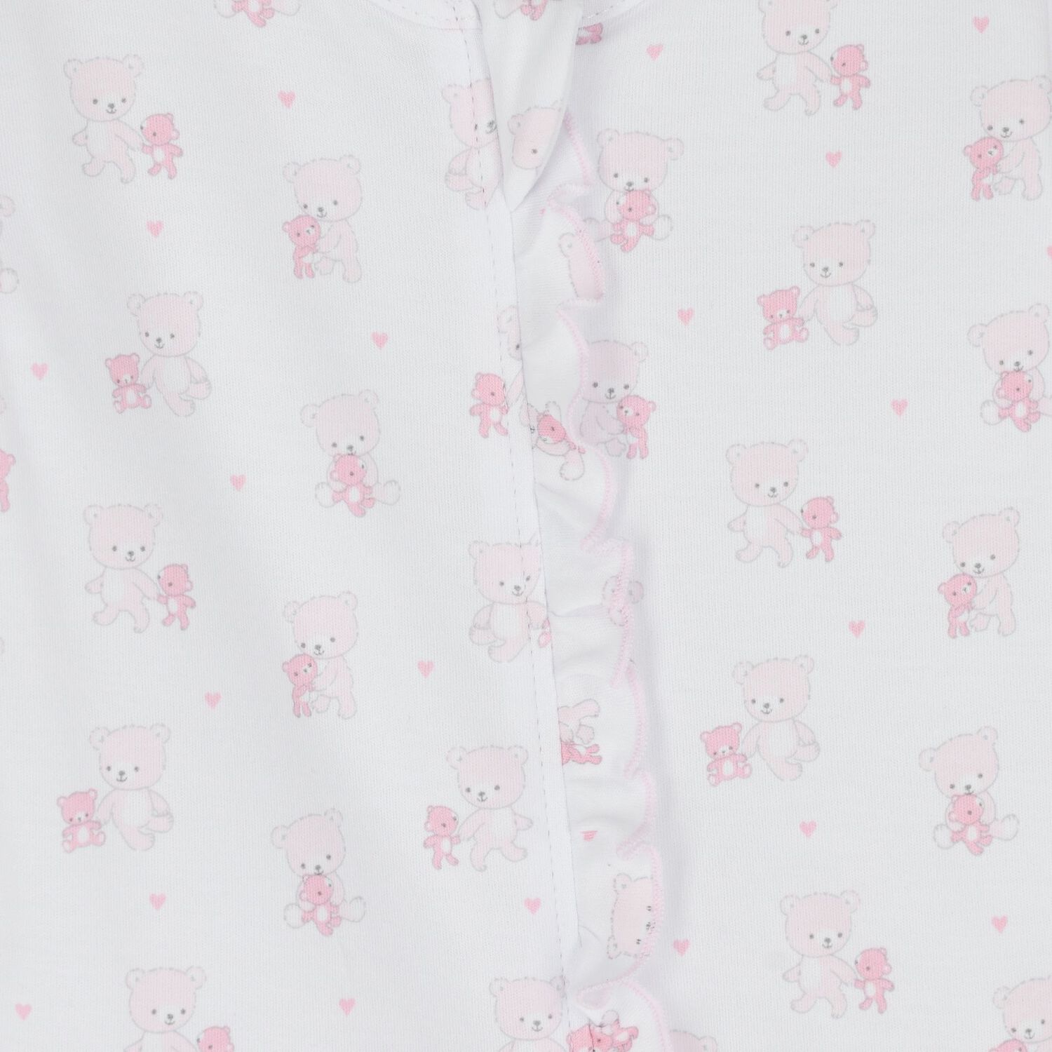 Baby Girls White & Pink Teddy Bear Babygrow, 1, hi-res