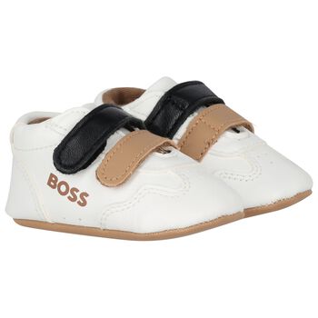 Baby Boys White Logo Pre Walker Shoes
