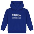Boys Blue Logo Hooded Top, 1, hi-res