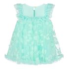 Baby Girls Green Appliqued Tulle Dress, 2, hi-res