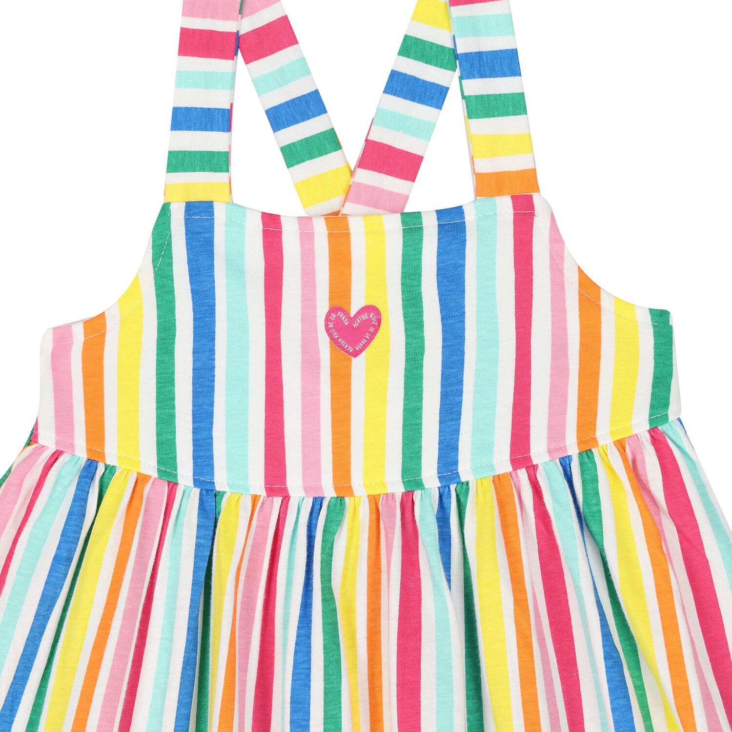Girls Multi-Colored Striped Dress, 1, hi-res