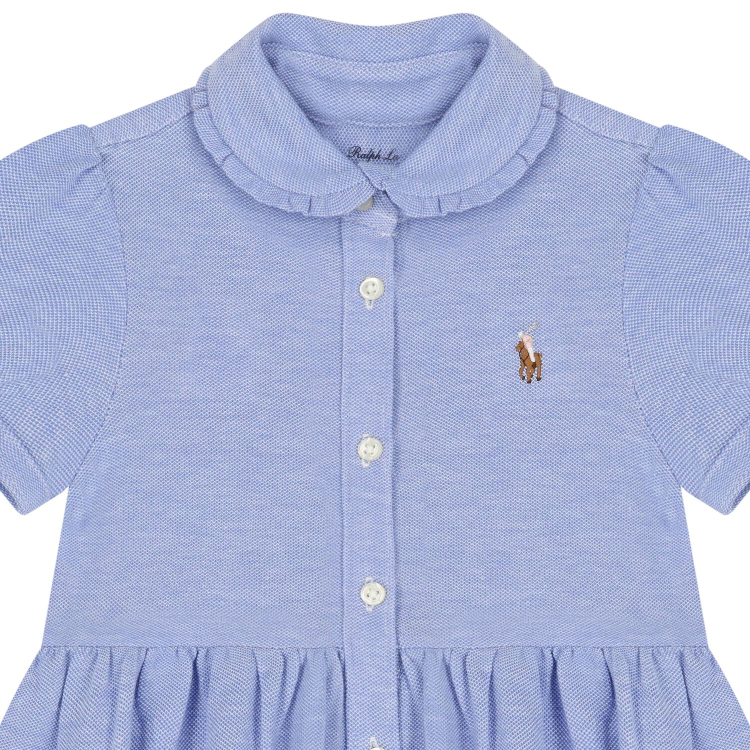 Baby Girls Blue Logo Polo Dress Set, 1, hi-res