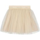 Girls Beige & Gold Tulle Skirt, 1, hi-res