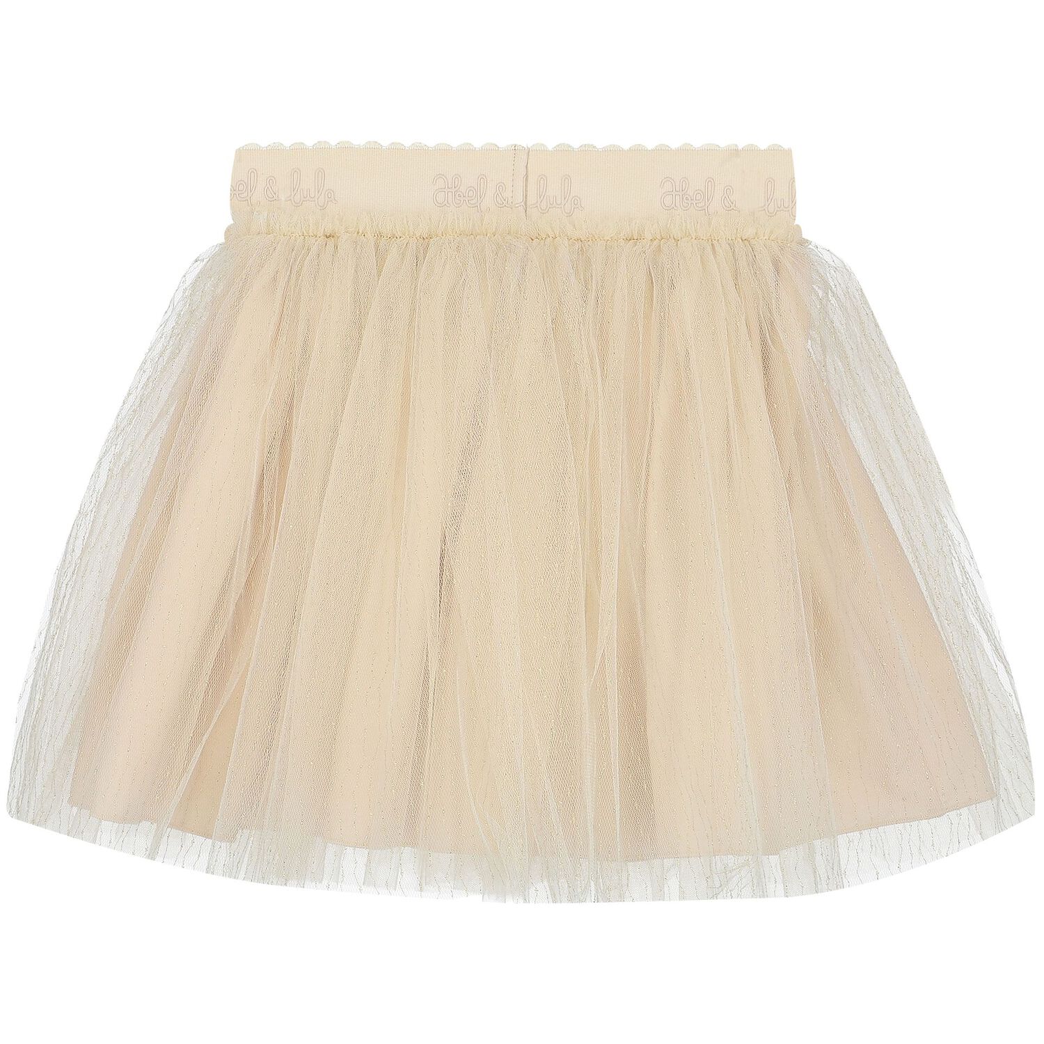 Girls Beige & Gold Tulle Skirt, 1, hi-res image number null