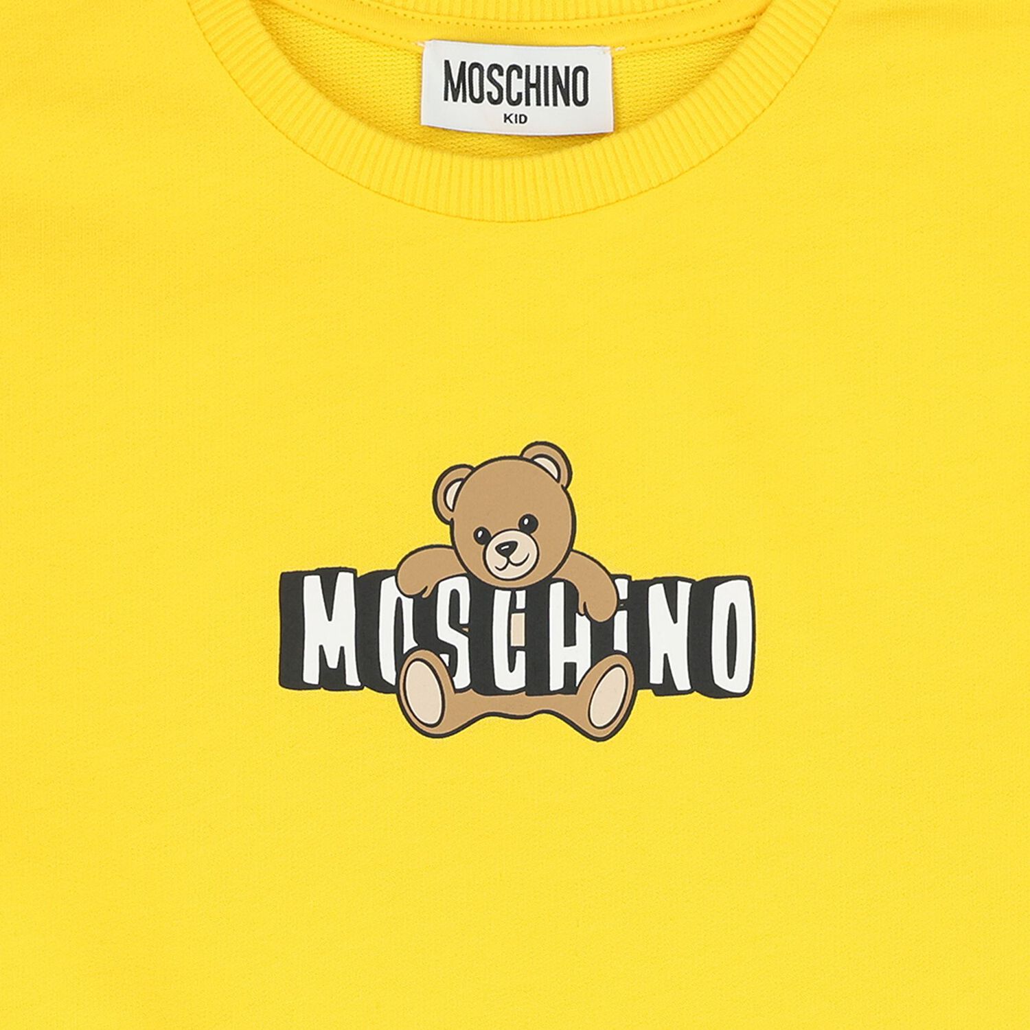 Girls Yellow Teddy Bear Logo Dress, 6, hi-res