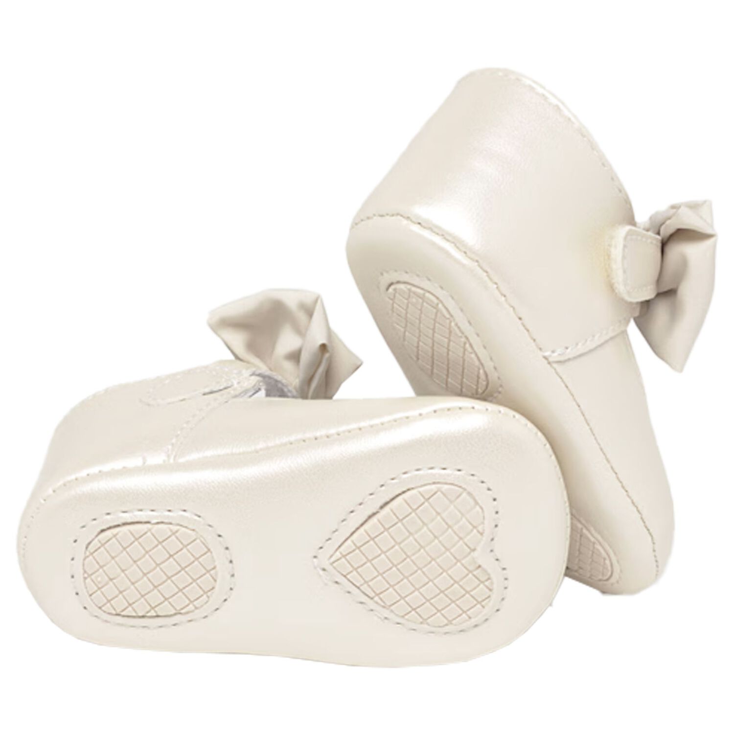 Baby Girls Ivory Bow Pre Walker Shoes, 3, hi-res