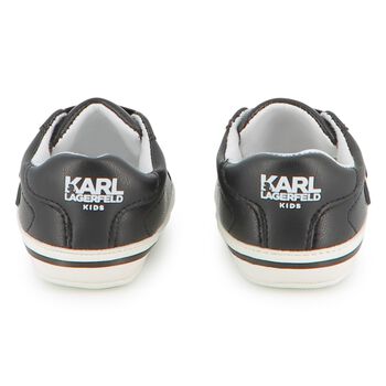 Baby Boys Black Ikonik Karl Pre Walker Shoes