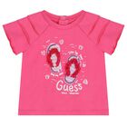 Baby Girls Pink Ruffle Short Set, 1, hi-res