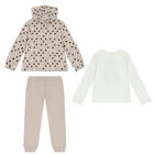 Girls Beige & Ivory 3 Piece Tracksuit, 1, hi-res