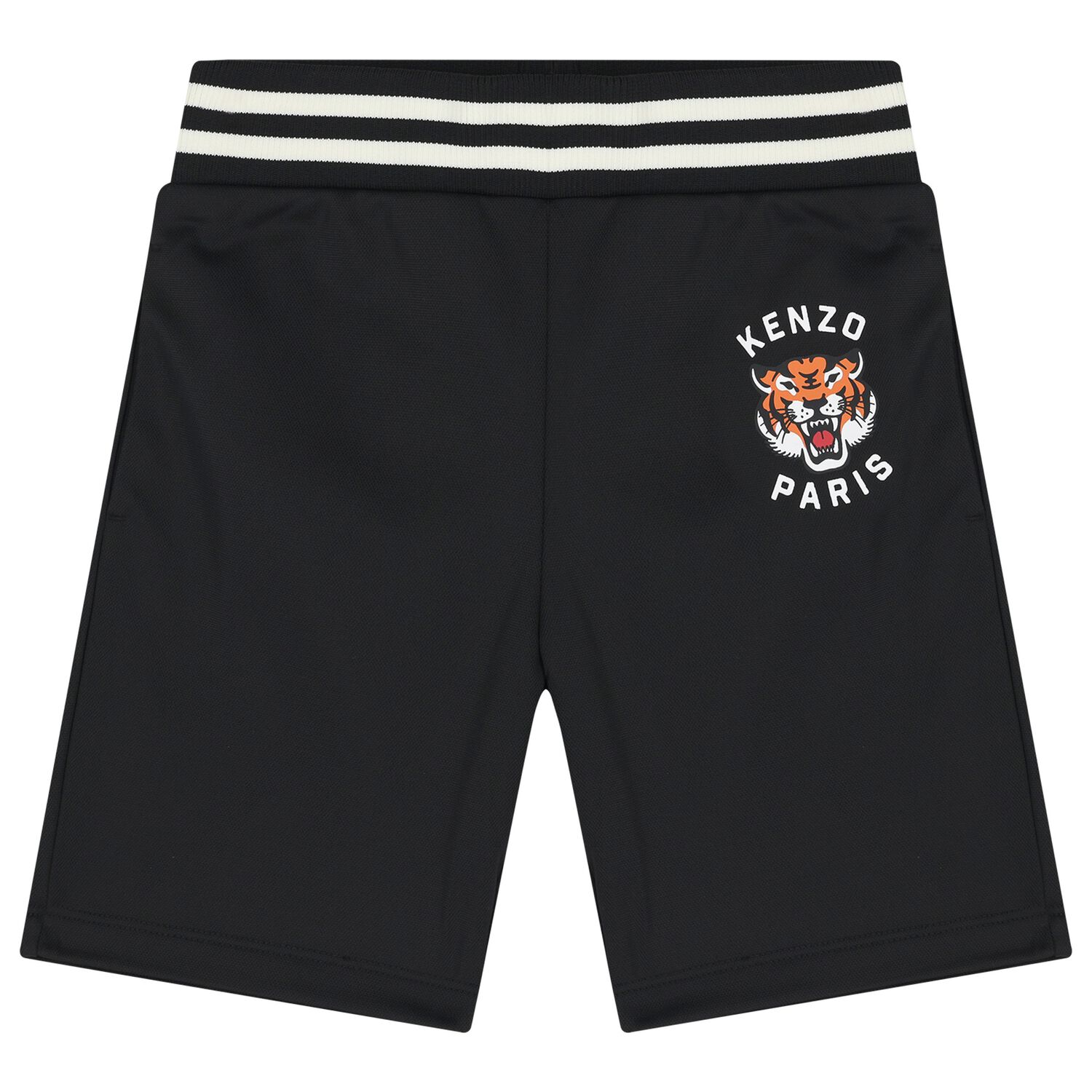 Boys Black Tiger Logo Shorts, 1, hi-res