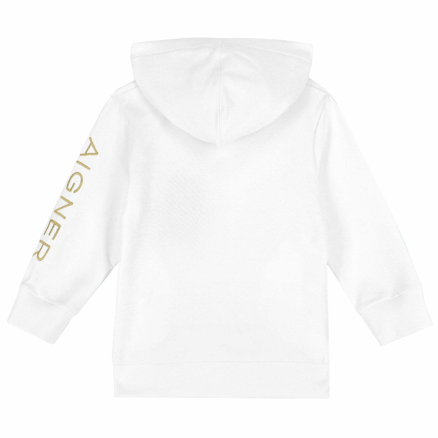 Younger Boys White Logo Zip Up Top, 1, hi-res