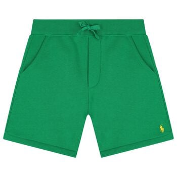 Boys Green Logo Shorts
