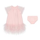 Baby Girls Pink Glitters Tulle Dress Set, 1, hi-res