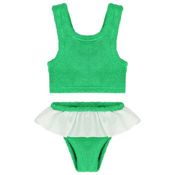 Girls Green Crinkle Bikini