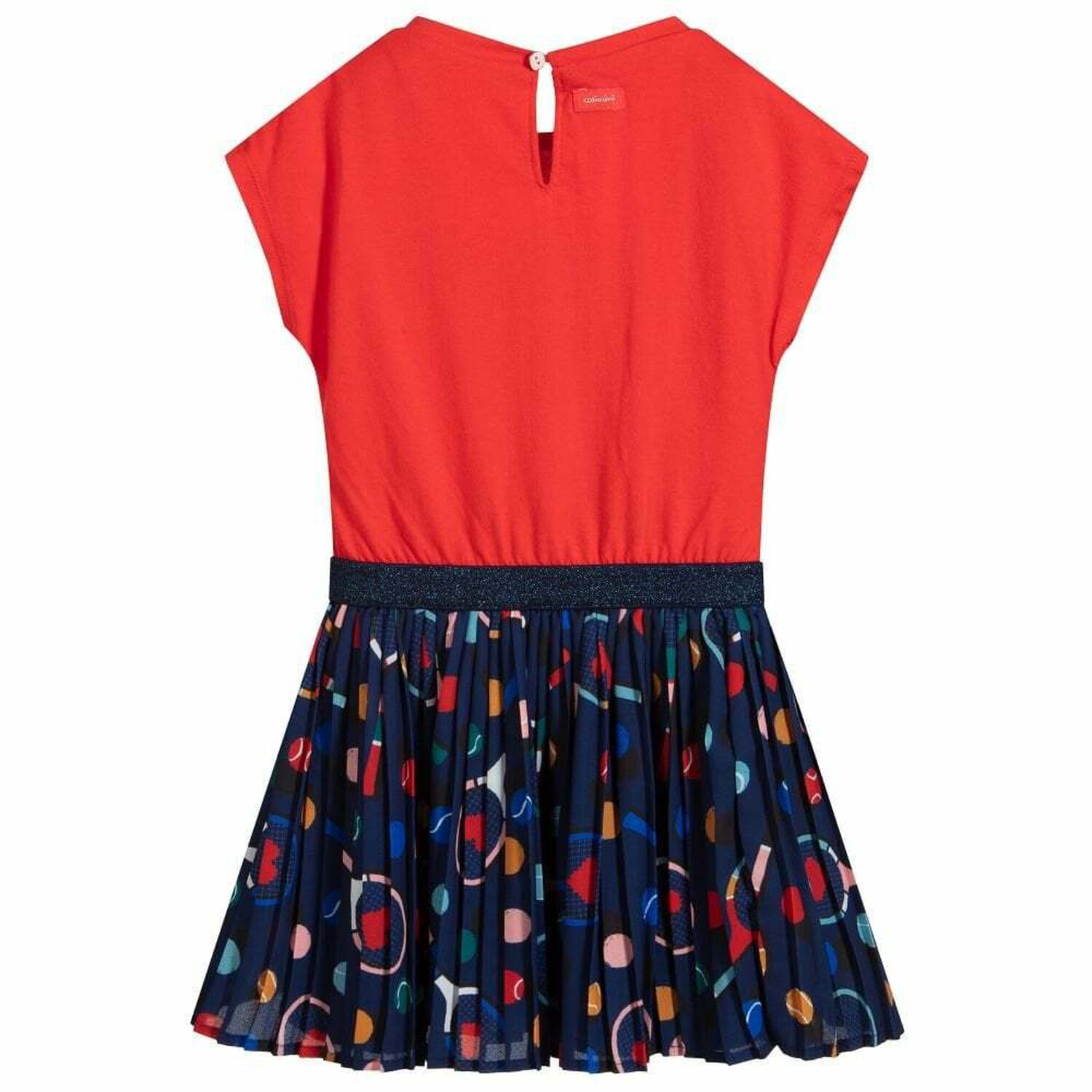 Girls Red & Blue Printed Dress, 1, hi-res