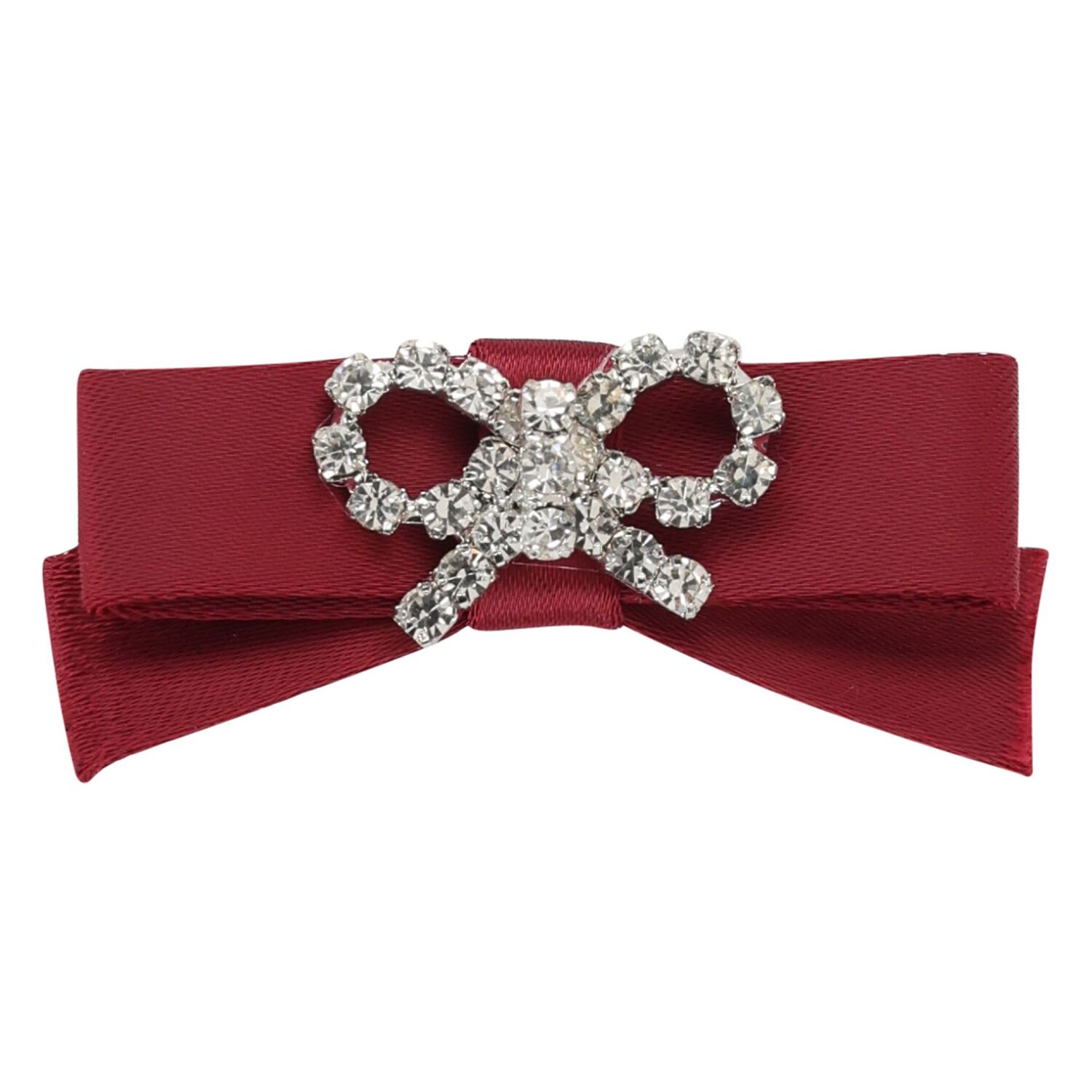 Girls Pink & Burgundy Bow Hairclips (4 pack), 1, hi-res