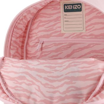 Girls Pink Tiger Logo Backpack ( 28cm )