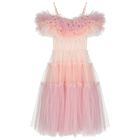 Girls Pink Tiered Tulle Dress, 1, hi-res
