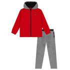 Boys Red & Grey Tracksuit, 1, hi-res
