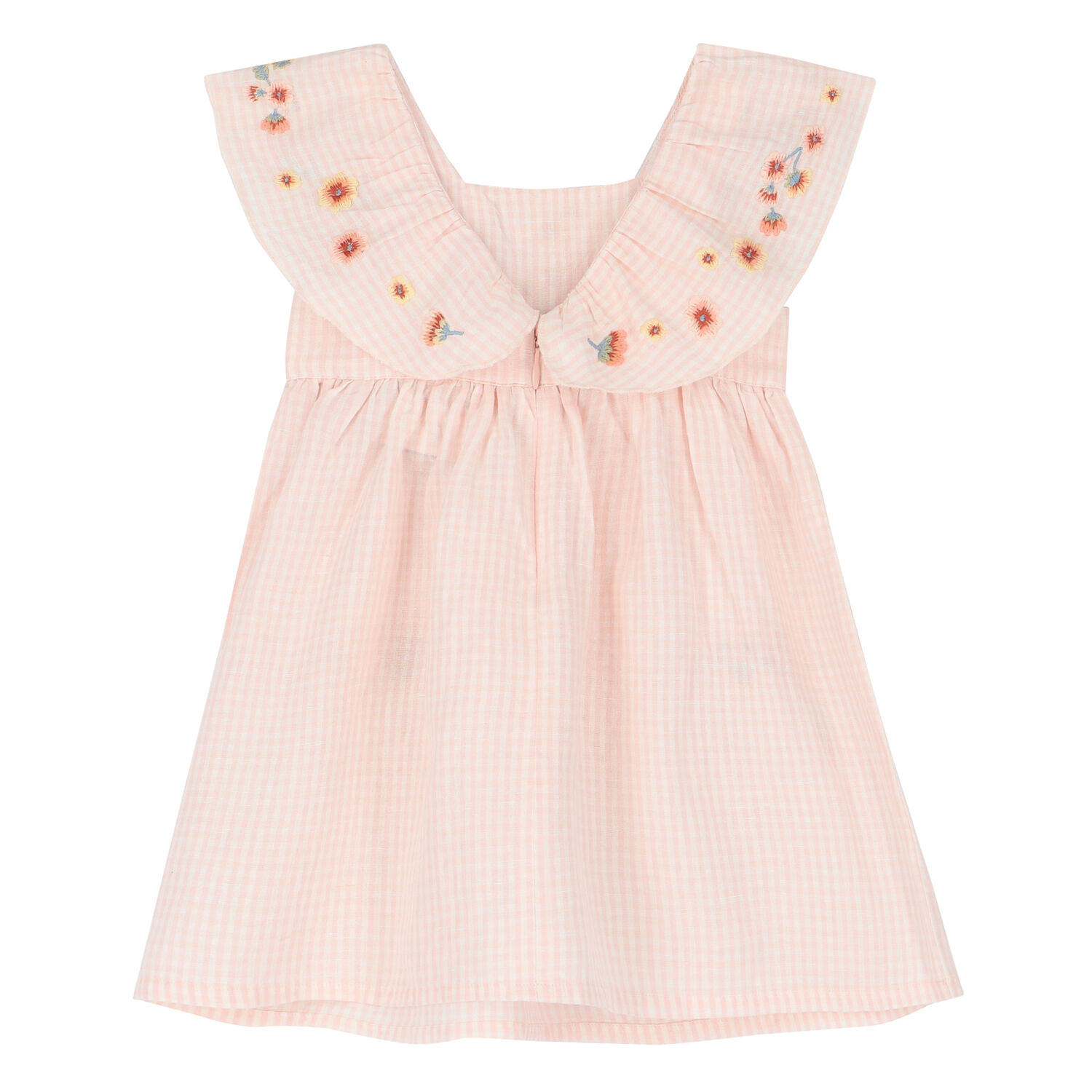 Girls Pink Gingham Dress, 1, hi-res