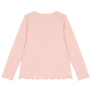 Girls Pink Logo Long Sleeve Top