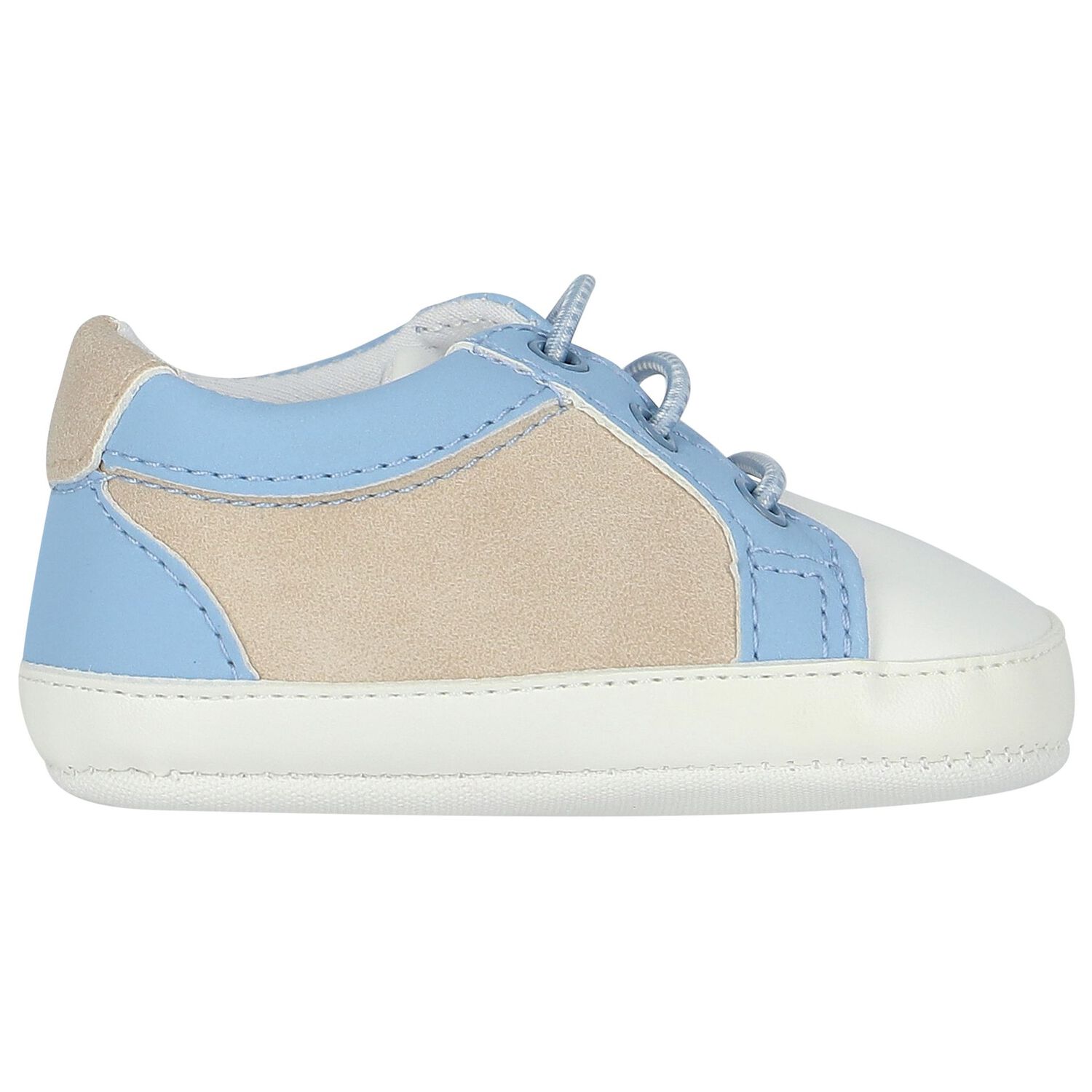 Baby Boys Blue, Beige & White Pre Walker Shoes, 1, hi-res image number null