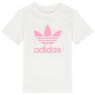 Girls White & Pink Logo Shorts Set, 3, hi-res