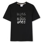 Boys Black Logo T-Shirt, 1, hi-res