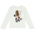 Girls Ivory Long Sleeve Top, 3, hi-res