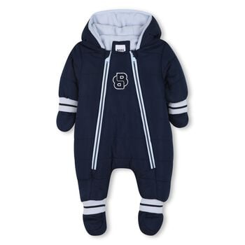 Baby Boys Navy Blue Logo Snowsuit