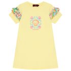 Girls Yellow Shell Logo Dress, 1, hi-res