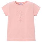 Girls Pink Flower T-Shirt, 4, hi-res